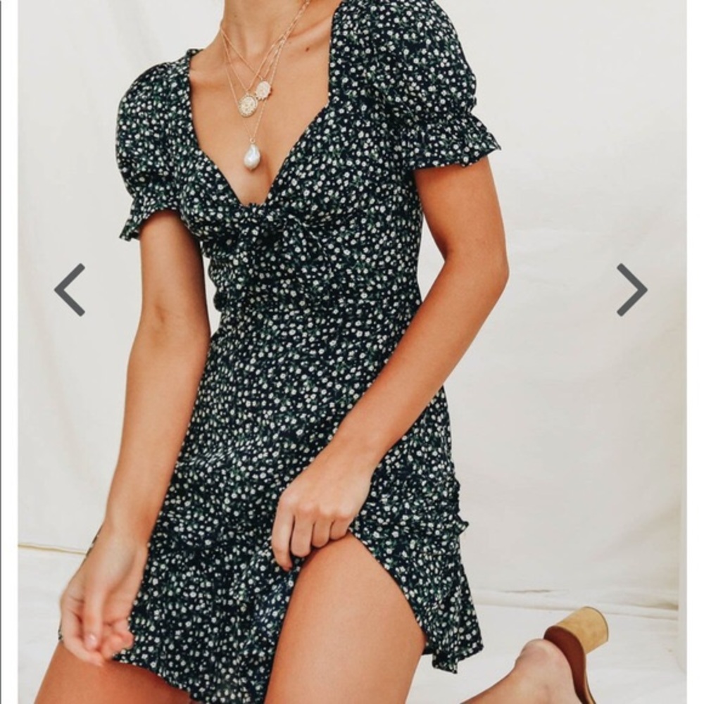 Verge Girl Tie Front Floral Dress